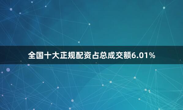 全国十大正规配资占总成交额6.01%